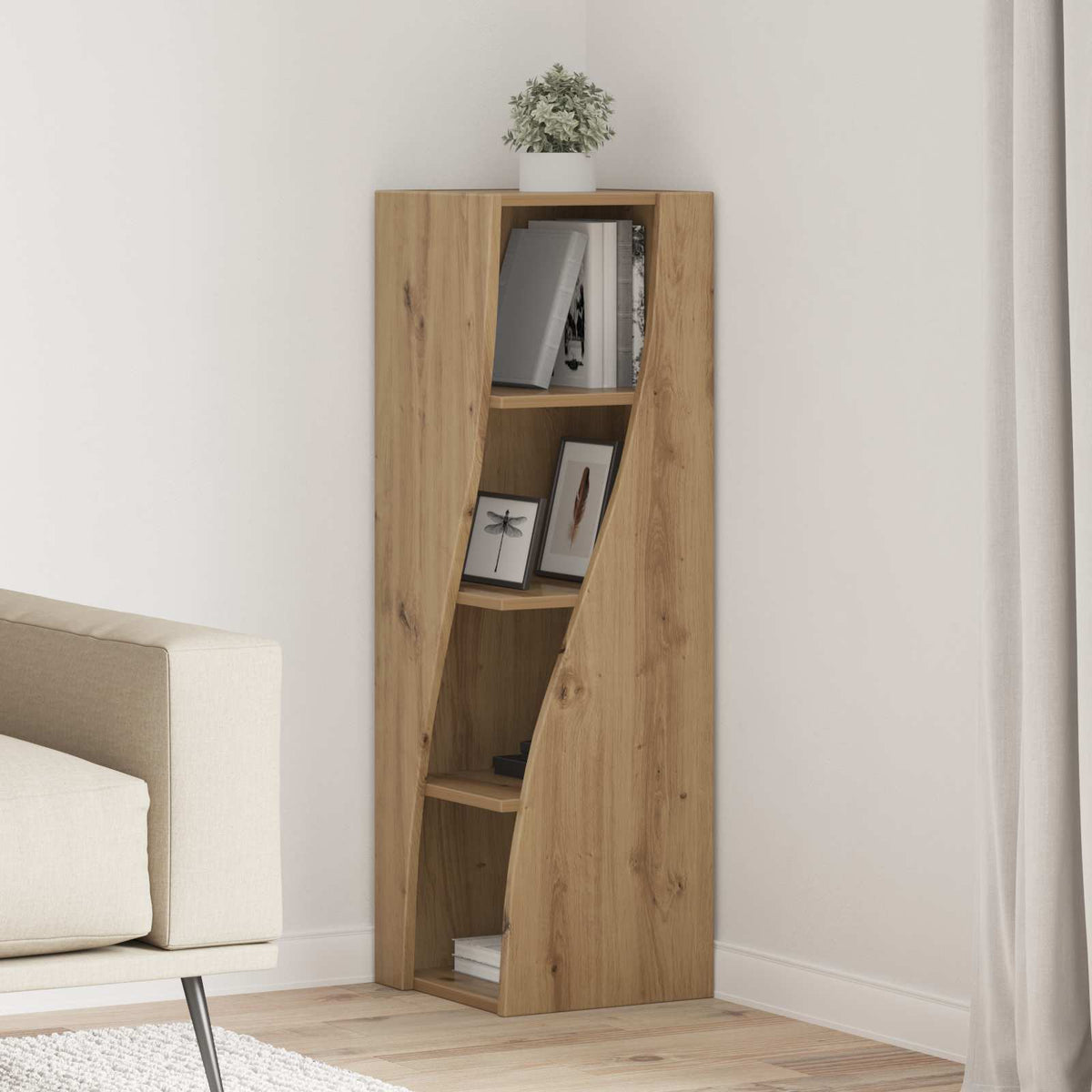 Vidaxl hoekkast 32x32x102cm bewerkt hout artisan eiken
