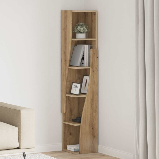 Vidaxl hoekkast 27,5x27x140cm bewerkt hout artisan eiken