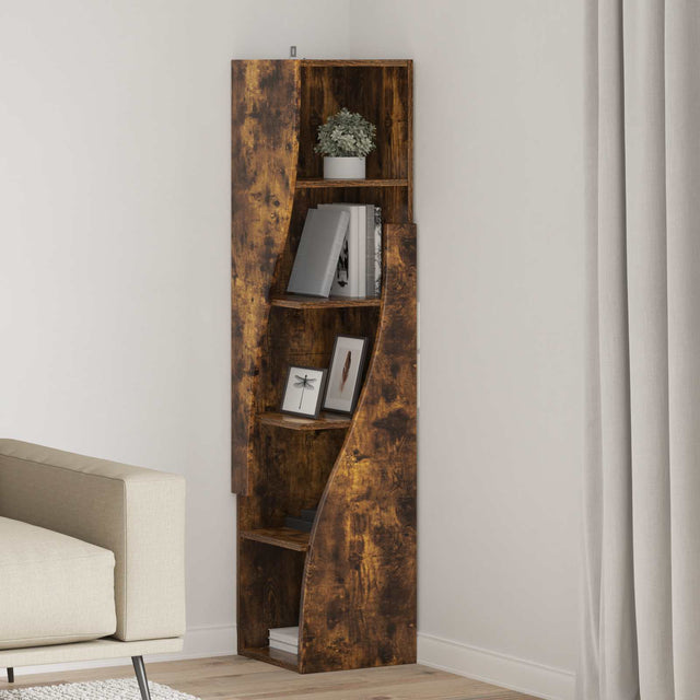 Vidaxl hoekkast 32 x 32 x 140 cm bewerkt hout gerookt eiken