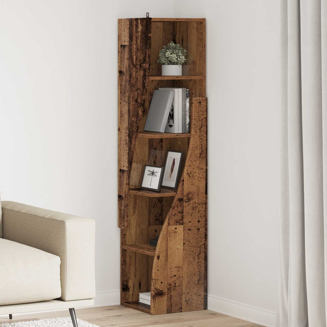 Vidaxl hoekkast 32x32x140cm bewerkt hout oudhout