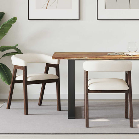 Vidaxl eettafelstoelen 2 st massief rubberhout licht bruin