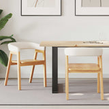 Vidaxl eettafelstoelen 2 st massief rubberhout naturel 54 x 57 x 73 cm