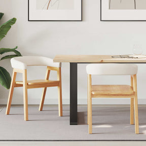 Vidaxl eettafelstoelen 2 st massief rubberhout naturel 54 x 57 x 73 cm