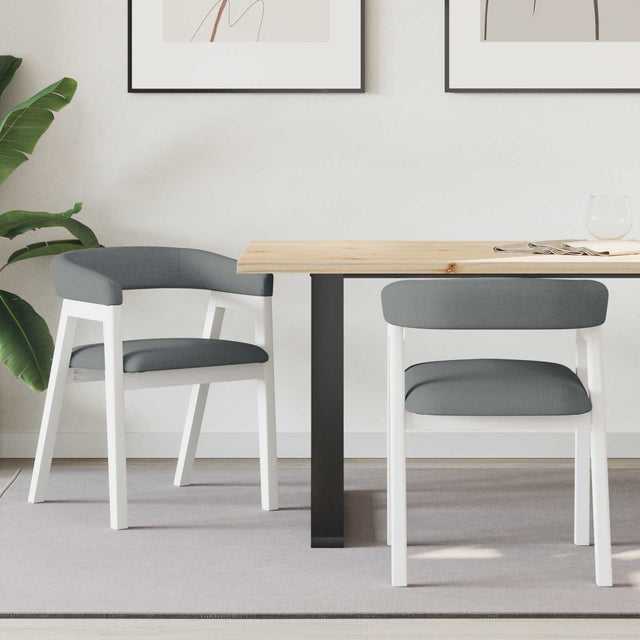 Vidaxl eettafelstoelen 2 st massief rubberhout wit 54 x 57 x 73 cm