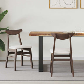 Vidaxl eettafelstoelen 2 st massief rubberhout licht bruin