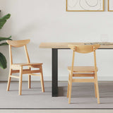 Vidaxl eettafelstoelen 2 st massief rubberhout naturel