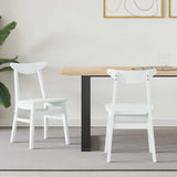 Vidaxl eettafelstoelen 2 st massief rubberhout wit 42 x 47.5 x 81 cm