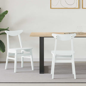 Vidaxl eettafelstoelen 2 st massief rubberhout wit 42 x 47.5 x 81 cm