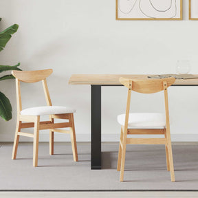 Vidaxl eettafelstoelen 2 st massief rubberhout naturel