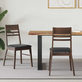 Vidaxl eettafelstoelen 2 st massief rubberhout licht bruin