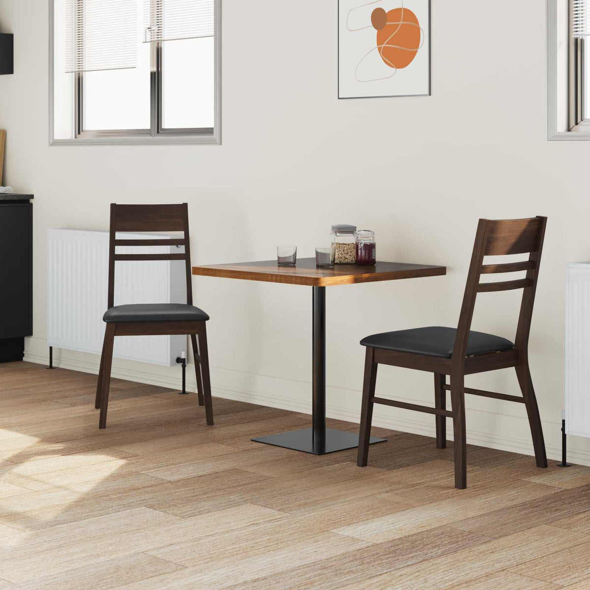 Vidaxl eettafelstoelen 2 st massief rubberhout licht bruin