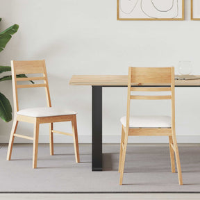 Vidaxl eettafelstoelen 2 st massief rubberhout naturel 43 x 54 x 89 cm