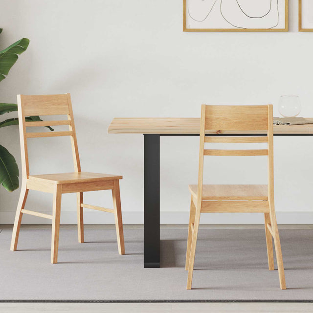 Vidaxl eettafelstoelen 2 st massief rubberhout naturel 43 x 54 x 89 cm