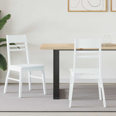 Vidaxl eettafelstoelen 2 st massief rubberhout wit 43 x 54 x 89 cm