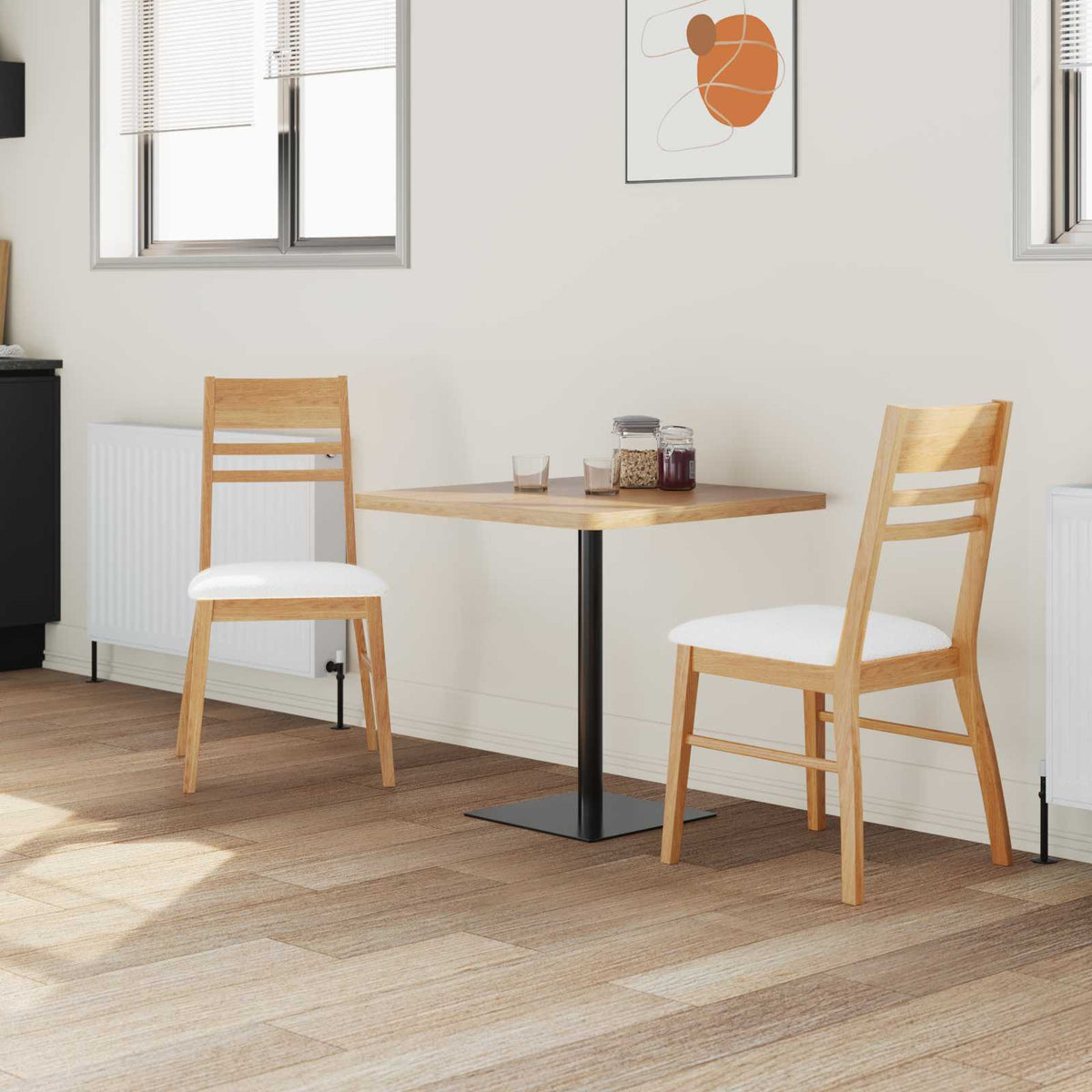 Vidaxl eettafelstoelen 2 st massief rubberhout naturel 43 x 54 x 89 cm