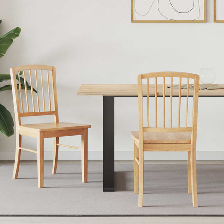 Vidaxl eettafelstoelen 2 st massief rubberhout naturel