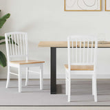 Vidaxl eettafelstoelen 2 st massief rubberhout wit 50 x 52,5 x 91 cm