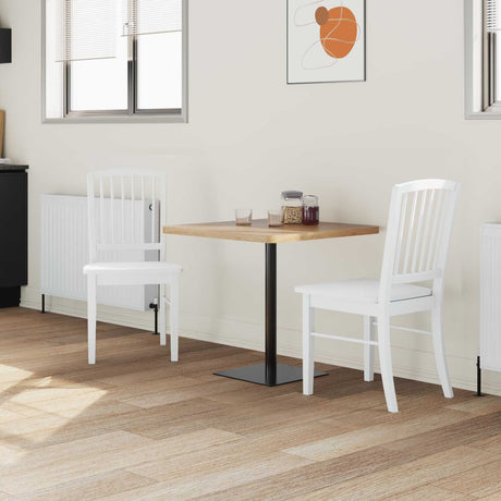 Vidaxl eettafelstoelen 2 st massief rubberhout wit 50 x 52,5 x 91 cm