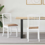 Vidaxl eettafelstoelen 2 st massief rubberhout wit 50 x 52,5 x 91 cm
