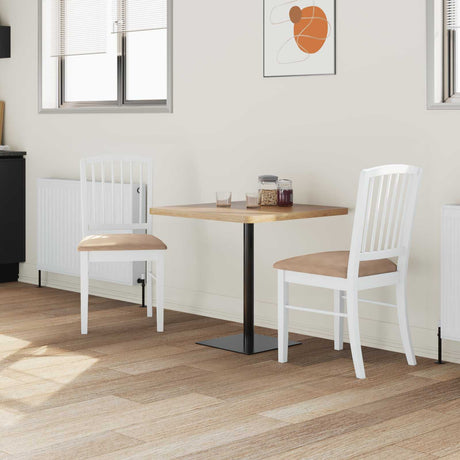 Vidaxl eettafelstoelen 2 st massief rubberhout wit 50 x 52,5 x 91 cm