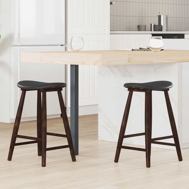 Vidaxl eettafelstoelen 2 st massief rubberhout licht bruin