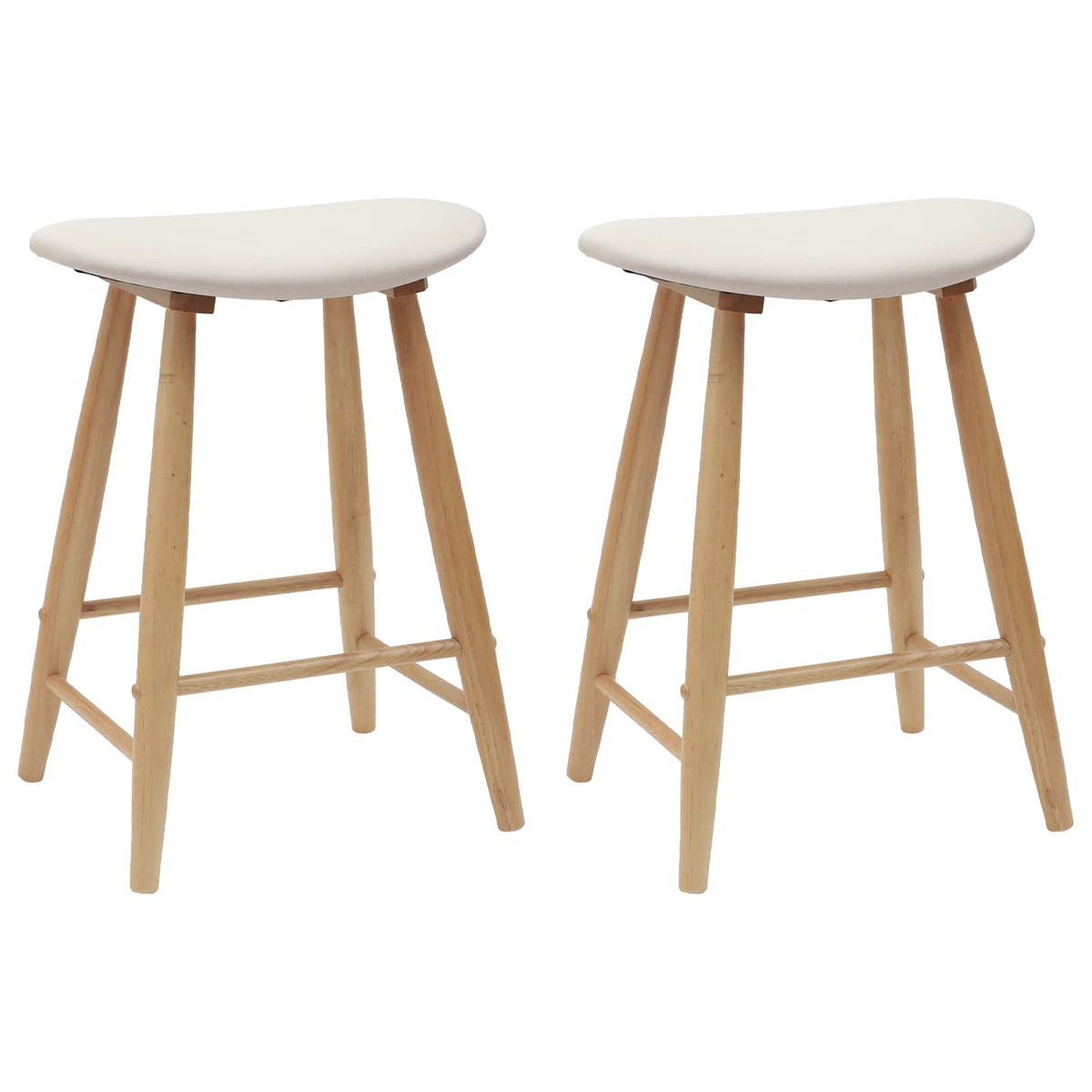 Vidaxl eettafelstoelen 2 st massief rubberhout naturel 46 x 37 x 63 cm