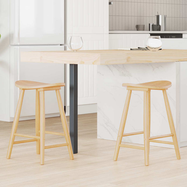 Vidaxl eettafelstoelen 2 st massief rubberhout naturel 46 x 37 x 63 cm