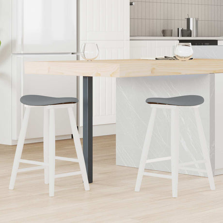 Vidaxl eettafelstoelen 2 st massief rubberhout wit 46 x 37 x 63 cm