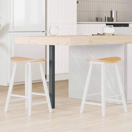 Vidaxl eettafelstoelen 2 st massief rubberhout wit 46 x 37 x 63 cm