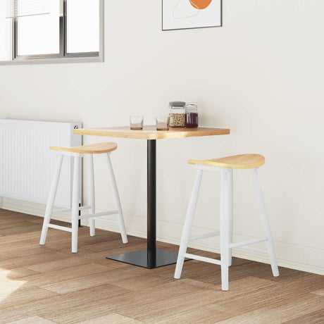 Vidaxl eettafelstoelen 2 st massief rubberhout wit 46 x 37 x 63 cm