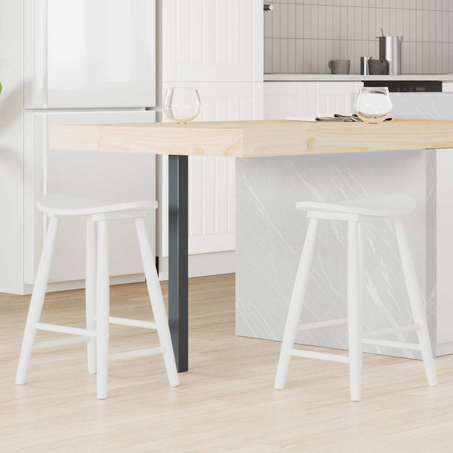 Vidaxl eettafelstoelen 2 st massief rubberhout wit 46 x 37 x 63 cm
