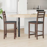 Vidaxl eettafelstoelen 2 st massief rubberhout licht bruin