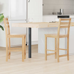 Vidaxl eettafelstoelen 2 st massief rubberhout naturel