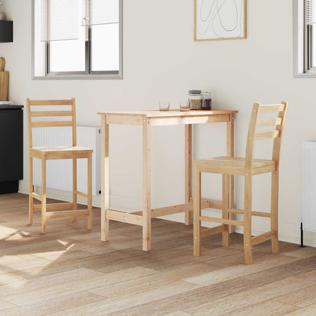 Vidaxl eettafelstoelen 2 st massief rubberhout naturel