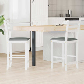 Vidaxl eettafelstoelen 2 st massief rubberhout wit 40 x 47,5 x 99,5 cm