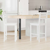 Vidaxl eettafelstoelen 2 st massief rubberhout wit 40 x 47,5 x 99,5 cm