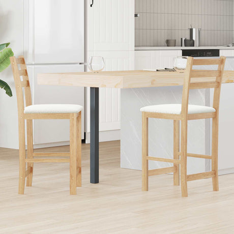 Vidaxl eettafelstoelen 2 st massief rubberhout naturel