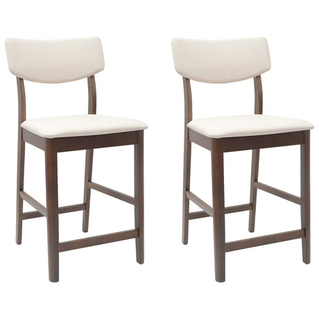 Vidaxl eettafelstoelen 2 st massief rubberhout licht bruin