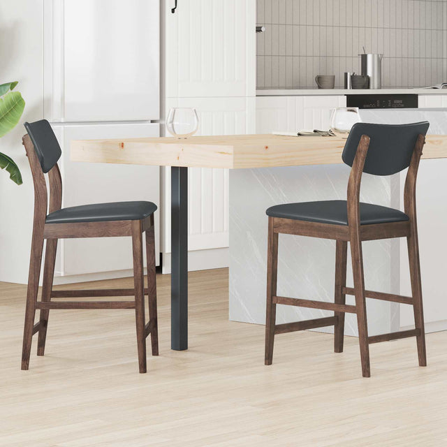 Vidaxl eettafelstoelen 2 st massief rubberhout licht bruin
