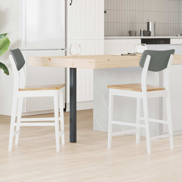 Vidaxl eettafelstoelen 2 st massief rubberhout wit 48 x 49 x 95 cm