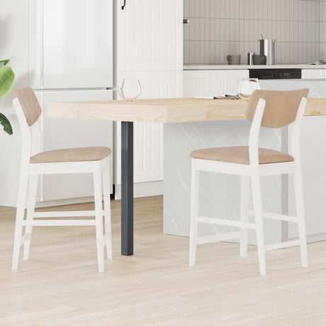 Vidaxl eettafelstoelen 2 st massief rubberhout wit 48 x 49 x 95 cm