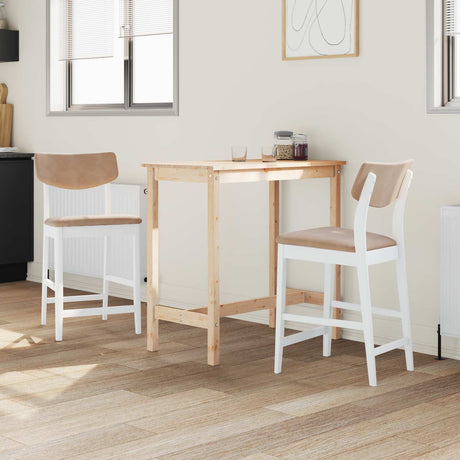 Vidaxl eettafelstoelen 2 st massief rubberhout wit 48 x 49 x 95 cm