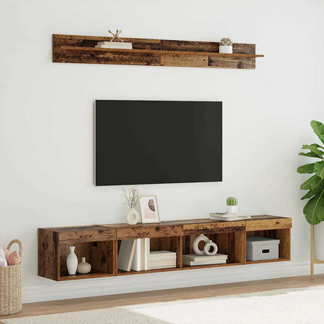 Vidaxl tv wandkast set 5 st oudhout bewerkt hout
