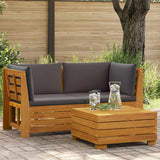 Vidaxl tuin loungeset 2 st massief acaciahout bruin