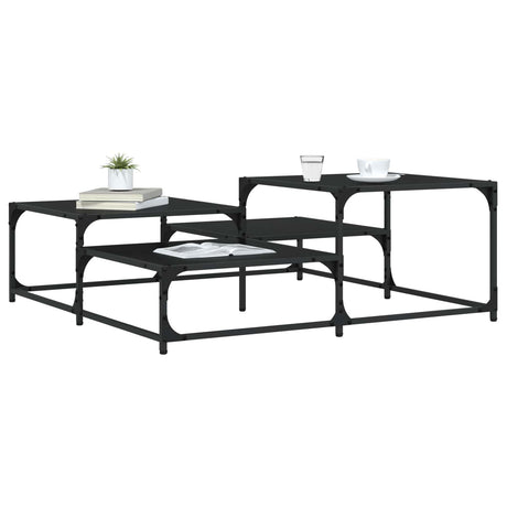 Vidaxl salontafel zwart eiken 107 x 107 x 40 cm bewerkt hout