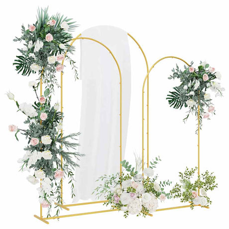 Vidaxl trouwrand 3 st goud 120 x 40 x 217 cm staal