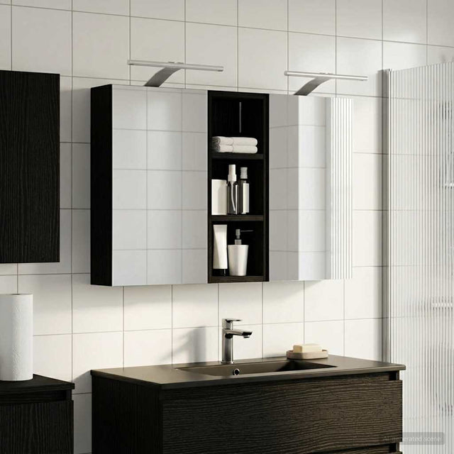 Vidaxl badkamerkastenset 3 st 80 x 10,5 x 50 cm bewerkt hout