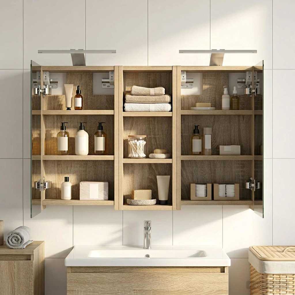 Vidaxl badkamerkastenset 3 st 80 x 10,5 x 50 cm bewerkt hout