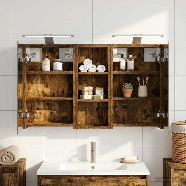 Vidaxl badkamerkastenset 3 st 80 x 10,5 x 50 cm bewerkt hout