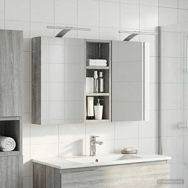 Vidaxl badkamerkastenset 3 st 80 x 10,5 x 50 cm bewerkt hout